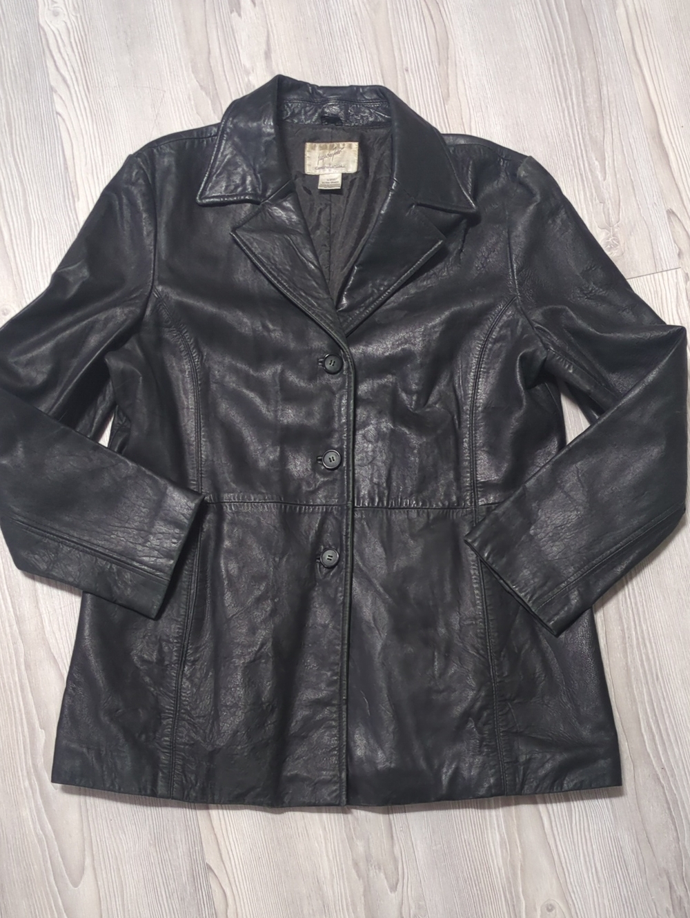 Jacqueline Ferrar Genuine Lambskin Leather Jacket Black XL